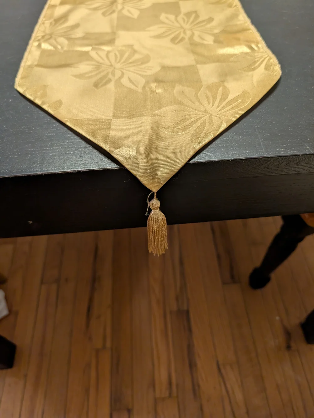 Gold Floral Jacquard Table Runner
